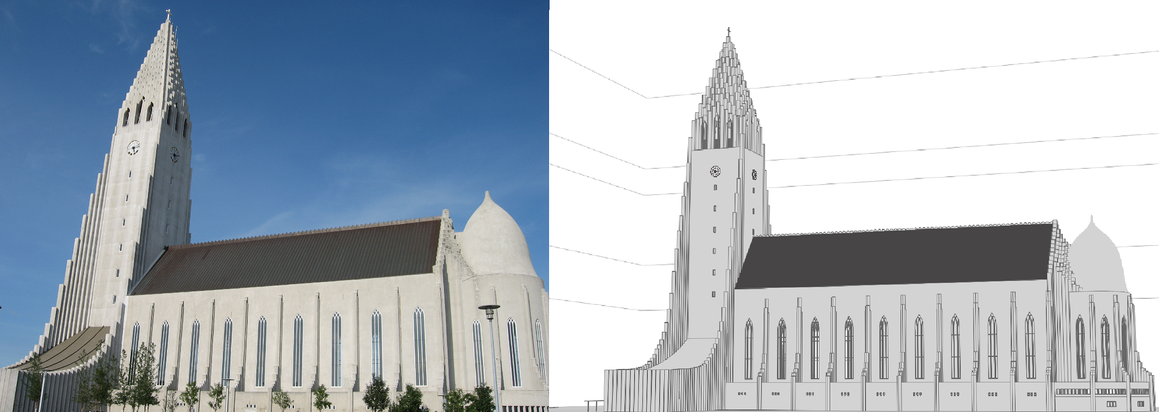 3D проектирование - лютеранская церквь «Хадльгримскиркья»