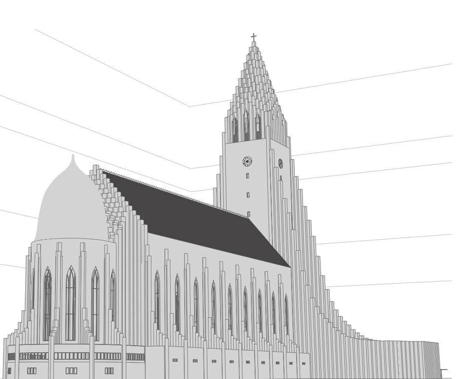 3D проектирование - лютеранская церквь «Хадльгримскиркья»