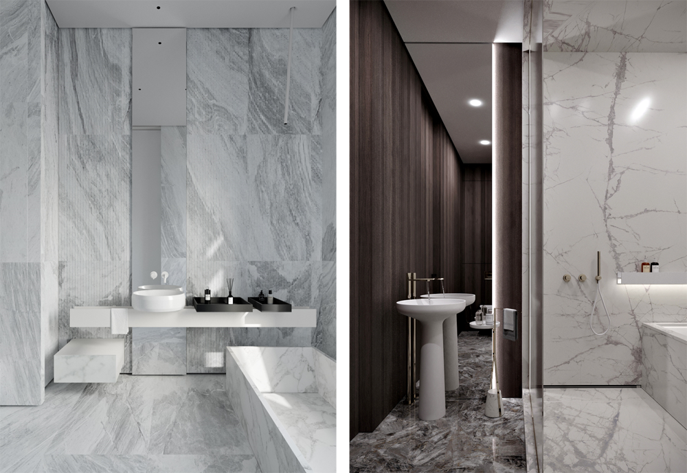 Дизайн интерьера ванной комнаты в пентхаусе