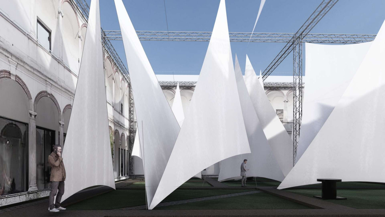 Инсталляция «Лабиринт ветра» от Sanlorenzo  Milan Design Week 2025 Миланская неделя дизайна DECORNEWS.ru